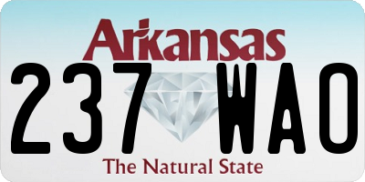 AR license plate 237WAO