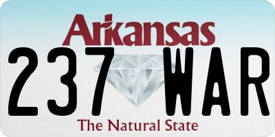 AR license plate 237WAR