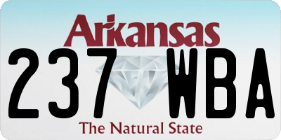 AR license plate 237WBA