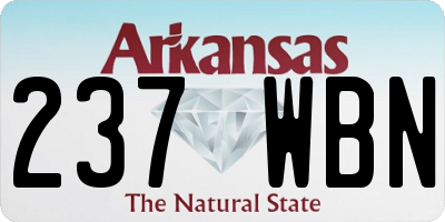 AR license plate 237WBN