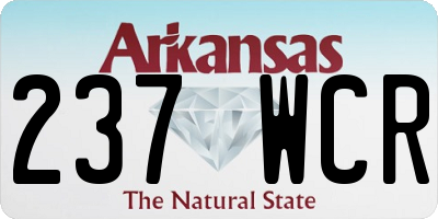 AR license plate 237WCR