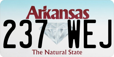 AR license plate 237WEJ