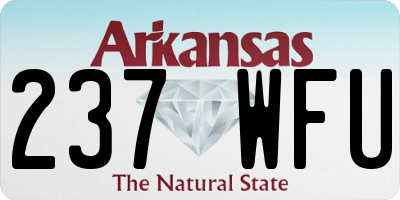 AR license plate 237WFU