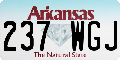 AR license plate 237WGJ