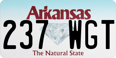 AR license plate 237WGT