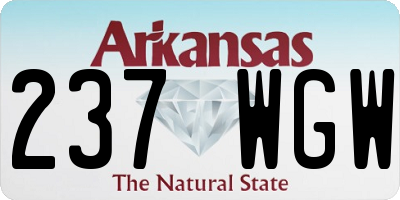 AR license plate 237WGW