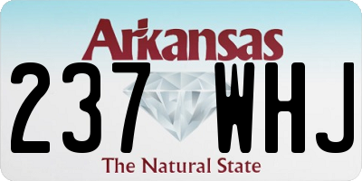 AR license plate 237WHJ