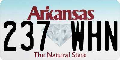 AR license plate 237WHN