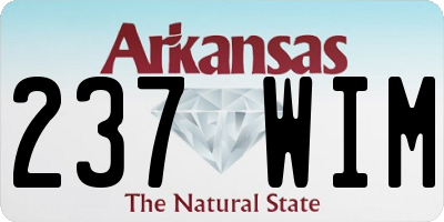 AR license plate 237WIM