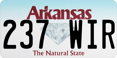 AR license plate 237WIR