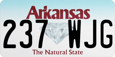 AR license plate 237WJG