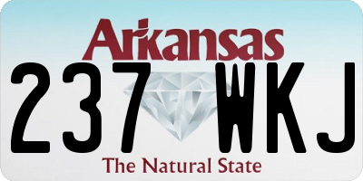 AR license plate 237WKJ