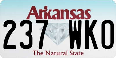 AR license plate 237WKO