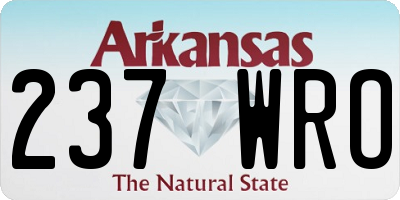 AR license plate 237WRO