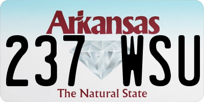 AR license plate 237WSU
