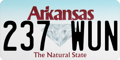 AR license plate 237WUN