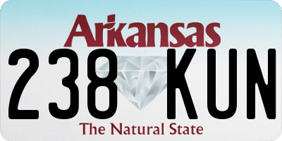 AR license plate 238KUN