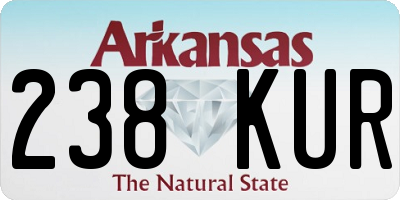 AR license plate 238KUR
