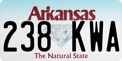 AR license plate 238KWA