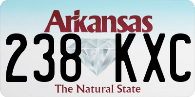 AR license plate 238KXC
