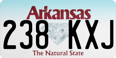 AR license plate 238KXJ