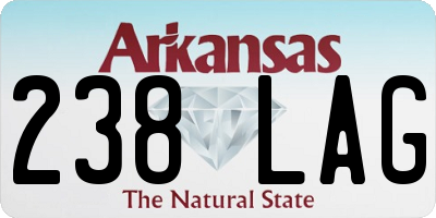 AR license plate 238LAG