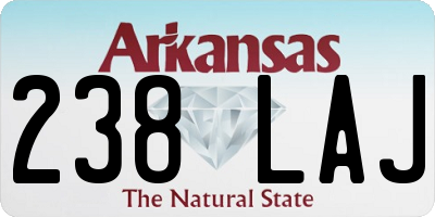 AR license plate 238LAJ