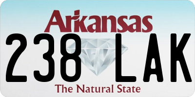 AR license plate 238LAK