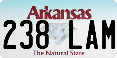 AR license plate 238LAM