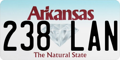 AR license plate 238LAN