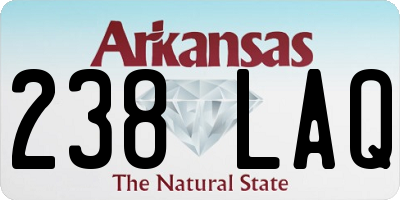 AR license plate 238LAQ