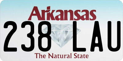 AR license plate 238LAU