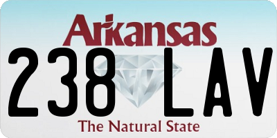 AR license plate 238LAV