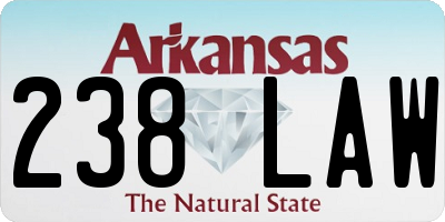 AR license plate 238LAW