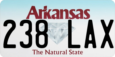 AR license plate 238LAX