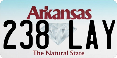 AR license plate 238LAY