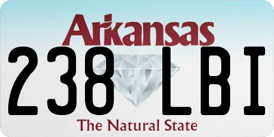 AR license plate 238LBI