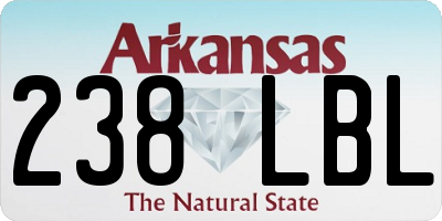 AR license plate 238LBL