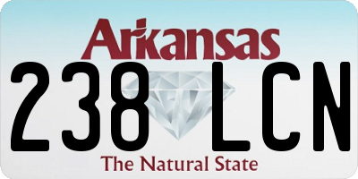 AR license plate 238LCN