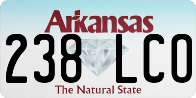 AR license plate 238LCO