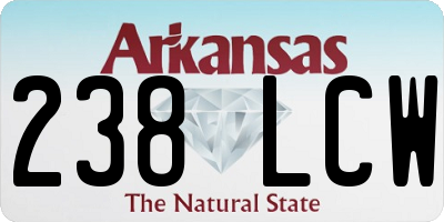 AR license plate 238LCW