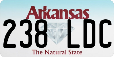 AR license plate 238LDC