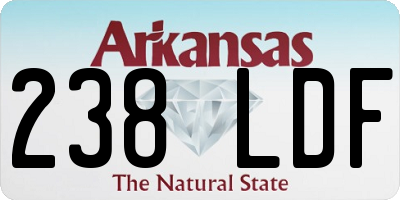 AR license plate 238LDF