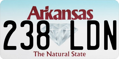 AR license plate 238LDN