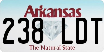 AR license plate 238LDT