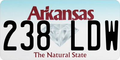 AR license plate 238LDW