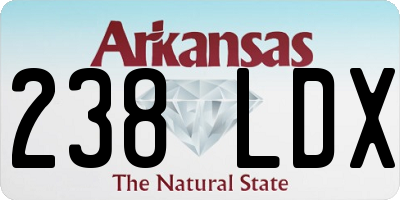AR license plate 238LDX