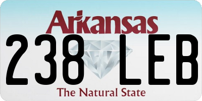 AR license plate 238LEB