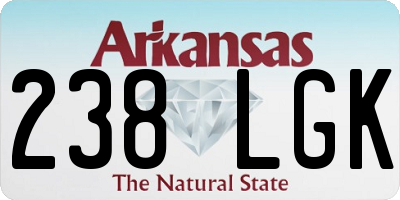 AR license plate 238LGK