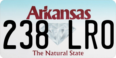 AR license plate 238LRO